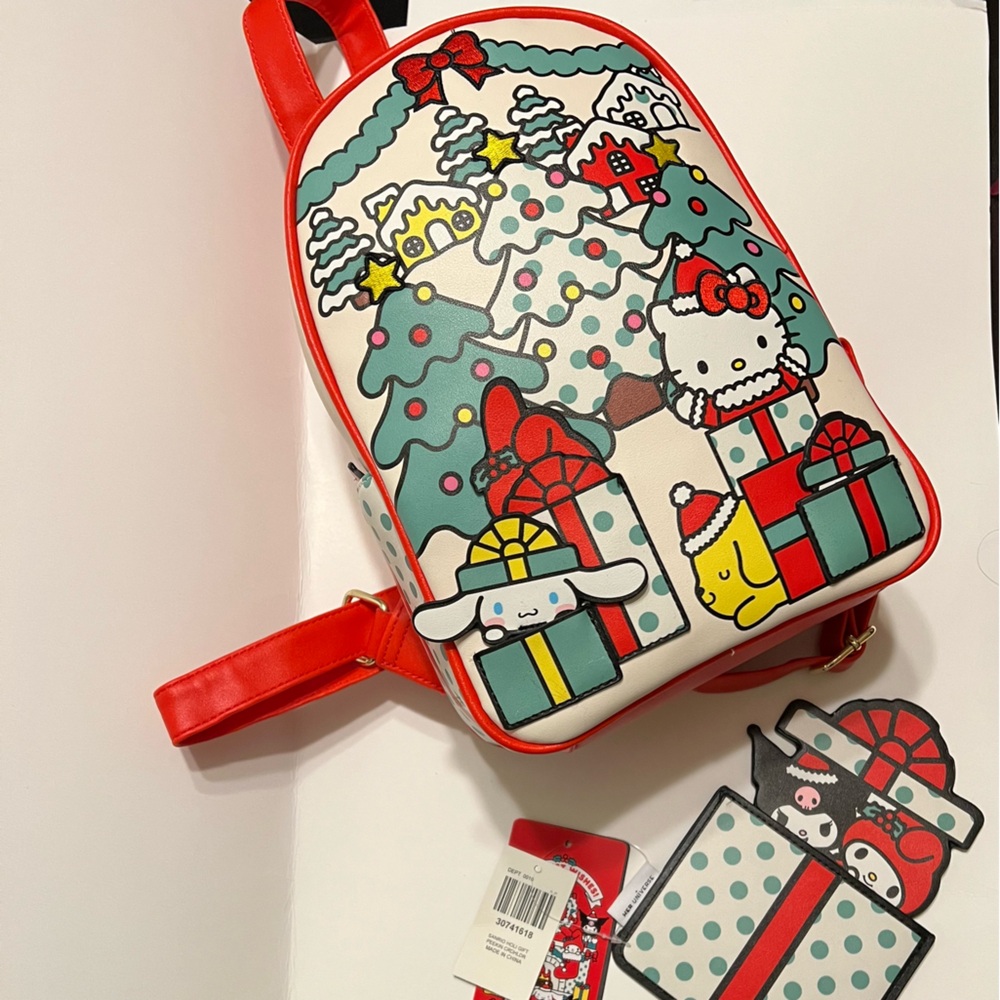 🔥NWT Bundle Her Universe Red/White Holiday Backpack & wallet🔥Final Price 2 bags